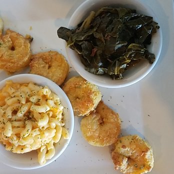 Della J's Delectables - Fried garlic cilantro shrimp collards and Mac n cheese - Southern Near Me - Alexandria, Virginia