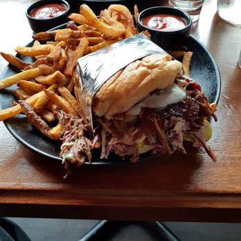 Sharps Roasthouse - Brisket sandwich with fries - American Near Me - SeaTac, Washington