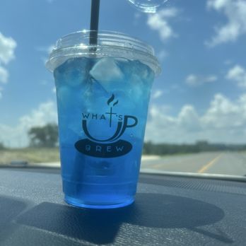 What’s Up Brew - This a blue raspberry,watermelon and white peach lotus it is really good it is a pretty color too!!! - Coffee & Tea Near Me - Spicewood, Texas