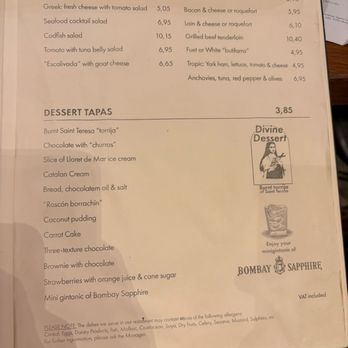 Ciutat Comtal - English Menu 3 - Tapas Bars Near Me - Barcelona, B