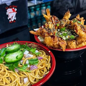 Shrimp vs Chef - Garlic Noodles and Shrimp Katsu - Food Trucks Near Me - Thousand Oaks, California