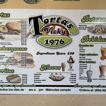 Tortas Vicky - Menu - Mexican Near Me - Tijuana, BCN Tortas Vicky - Menu - Mexican Near Me - Tijuana, BCN