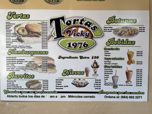 Menu photo 2 Tortas Vicky Tijuana, BCN Menu photo 2 Tortas Vicky Tijuana, BCN