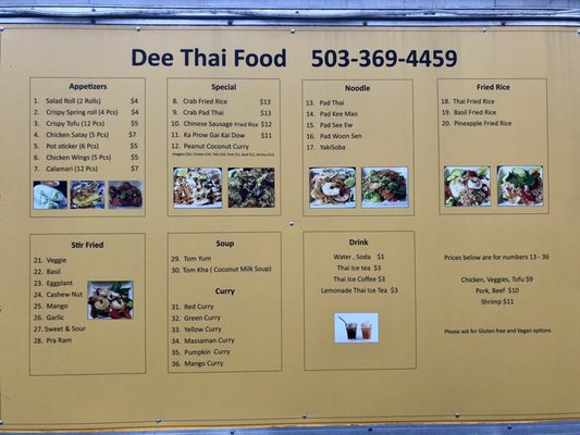 Menu photo 4 Dee Thai Food Portland, OR