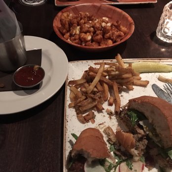 Red Cow North Loop - Caramel Bacon Puffcorn, turkey burger, and fries - New American Near Me - Minneapolis, Minnesota Red Cow North Loop - Caramel Bacon Puffcorn, turkey burger, and fries - New American Near Me - Minneapolis, Minnesota