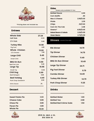 Menu photo 2 Bar-B-Q Heaven Indianapolis, IN Menu photo 2 Bar-B-Q Heaven Indianapolis, IN