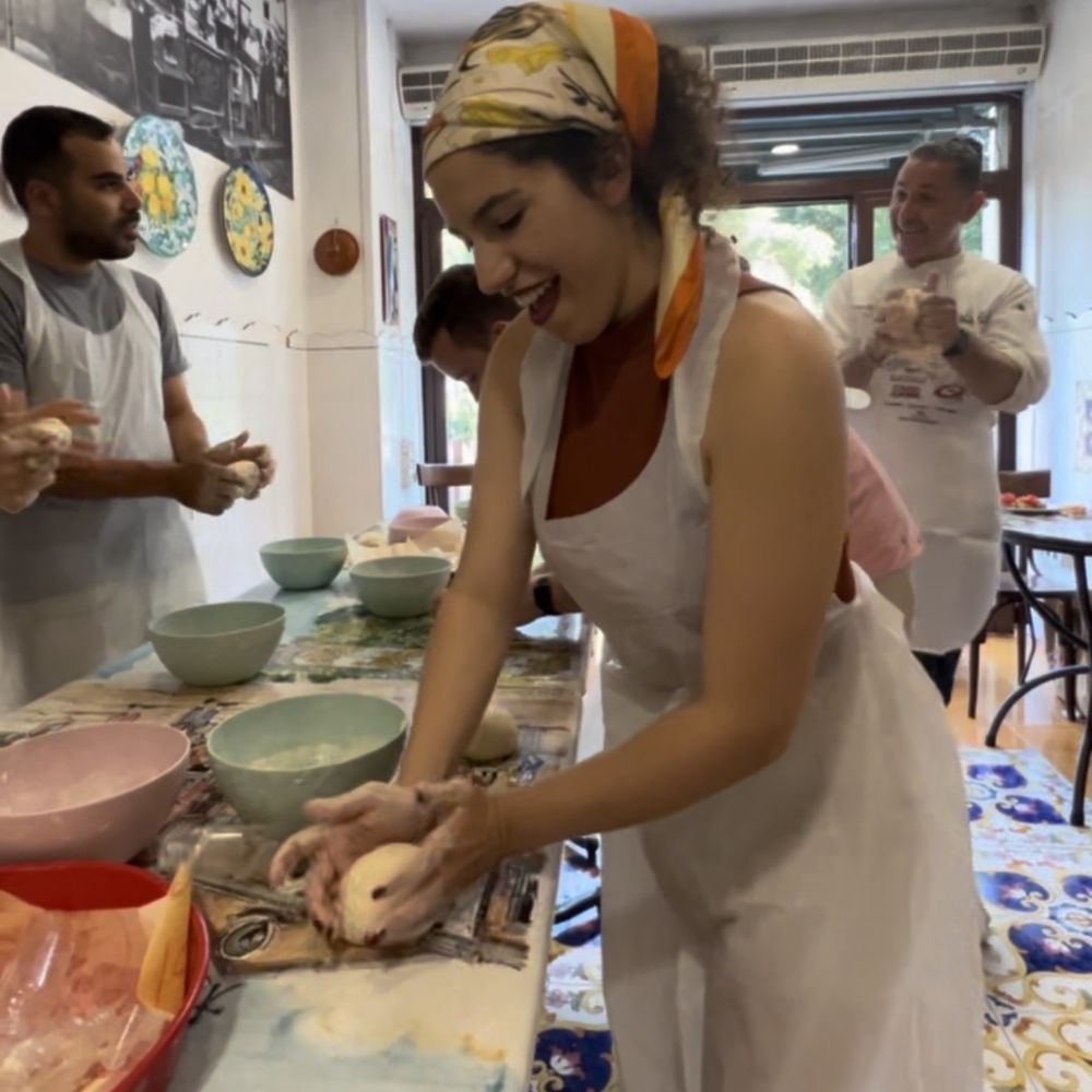 San Carlo - Dough rolling for pizza making class - Italian Near Me - Caserta, CE