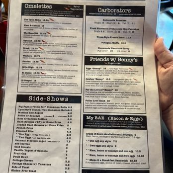 WiseCracks Cafe - Part of the menu. - Breakfast & Brunch Near Me - Corvallis, Oregon
