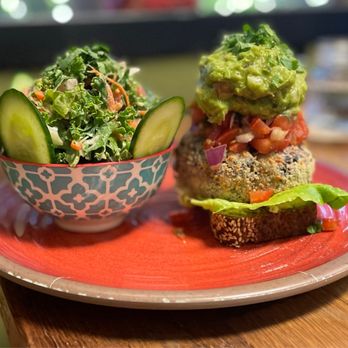 OrVeganic - a sandwich and a salad on a plate - Vegan Near Me - Lawndale, California