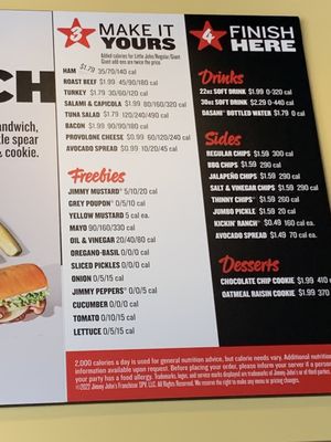 Menu photo 3 Jimmy John's Washington Township, MI