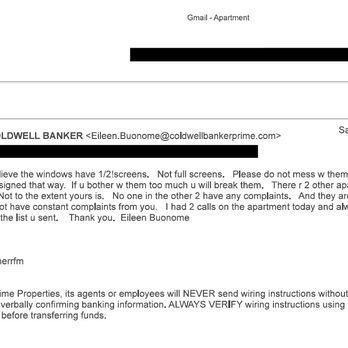 Coldwell Banker Prime Properties - Threatening email from the realtor after I informed her that all the windows were missing screens and that there was no power to the stove. - Real Estate Services Near Me - Niskayuna, New York Coldwell Banker Prime Properties - Threatening email from the realtor after I informed her that all the windows were missing screens and that there was no power to the stove. - Real Estate Services Near Me - Niskayuna, New York