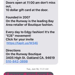 On the Runway Boutique - Spam with no way to unsubscribe
