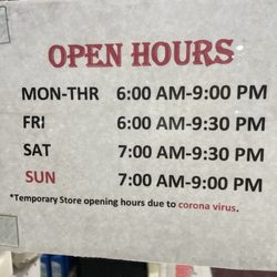 Country Joe's Deli Mart - The hours posted on the door