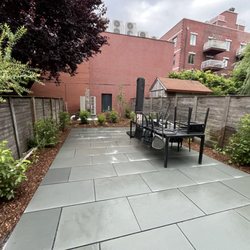 Brooklyn Landscape Design - Bluestone patio / native plants / drip irrigation
