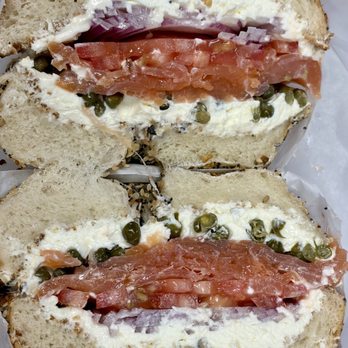Court Street Bagels - Lox Deluxe Bagel sandwich kept me full for over 5 hours - Bagels Near Me - Brooklyn, New York Court Street Bagels - Lox Deluxe Bagel sandwich kept me full for over 5 hours - Bagels Near Me - Brooklyn, New York
