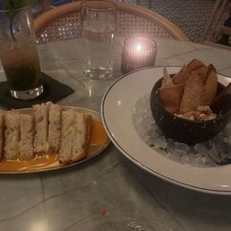 Grilled cheese and ceviche Grilled cheese and ceviche