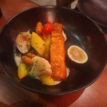 Ginger - Salmon and vegetables - Modern European Near Me - Philadelphia, Pennsylvania Ginger - Salmon and vegetables - Modern European Near Me - Philadelphia, Pennsylvania