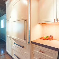 Inset kitchen designed by Studio H Designs, Inc. with Crystal Cabinets