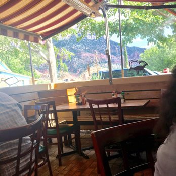 Oscar's Cafe - Patio seating: with mists to keep cool! - Mexican Near Me - Springdale, Utah