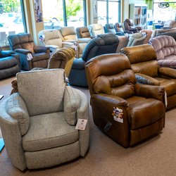 Kaplan's Furniture - Recliners lined up in our showroom