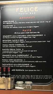 Menu photo 3 Felice Pasta Bar Brooklyn, NY