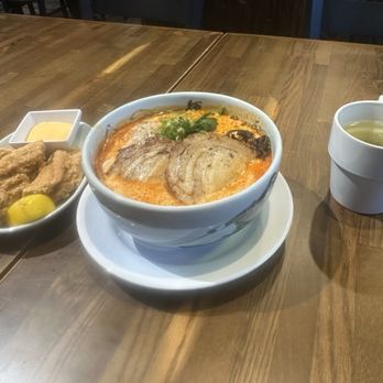 Menya Muso - SPICY MISO RAMEN with CHICKEN KARAAGE - Ramen Near Me - Issaquah, Washington Menya Muso - SPICY MISO RAMEN with CHICKEN KARAAGE - Ramen Near Me - Issaquah, Washington