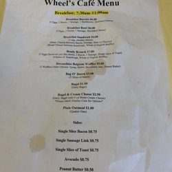 Current breakfast menu (2/15/21)