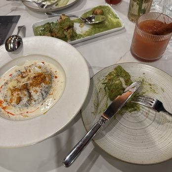 Khaki - Chicken noorani kebab, malai mushroom, guava punch, cherry cardamom soda. - Indian Near Me - San Ramon, California Khaki - Chicken noorani kebab, malai mushroom, guava punch, cherry cardamom soda. - Indian Near Me - San Ramon, California