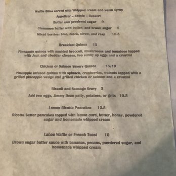 LaLou - Menu as of 9-15-2018 - Breakfast & Brunch Near Me - Mandeville, Louisiana