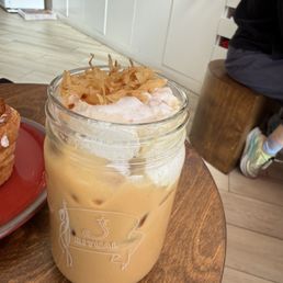 Iced coco-bliss with almond milk