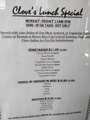 Menu photo 1 Clove Indian Restaurant I Manhattan, NY