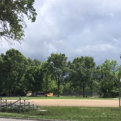 Covenant Park - Beyond the ball field are a playground and tennis courts.