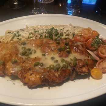 A PCH - Chicken piccata with side of cacio e Pepe (instead of mashed p) - Breakfast & Brunch Near Me - Long Beach, California A PCH - Chicken piccata with side of cacio e Pepe (instead of mashed p) - Breakfast & Brunch Near Me - Long Beach, California