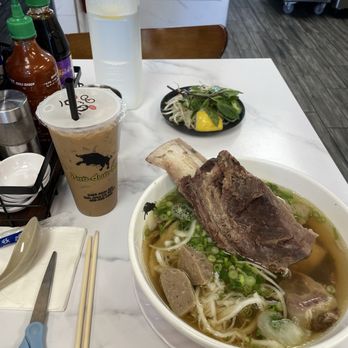 Pho Duoi Bo - Short rib pho #2 with iced Vietnamese coffee! Yummy! - Vietnamese Near Me - San Jose, California Pho Duoi Bo - Short rib pho #2 with iced Vietnamese coffee! Yummy! - Vietnamese Near Me - San Jose, California