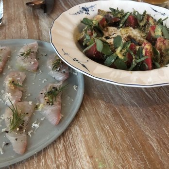 Margot - Kampachi and heirloom tomatoes - Spanish Near Me - Culver City, California Margot - Kampachi and heirloom tomatoes - Spanish Near Me - Culver City, California