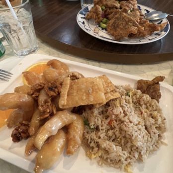 Bamboo Garden - Honey Walnut Prawns Lunch Special and Salt and Pepper Pork Chop - Chinese Near Me - Martinez, California
