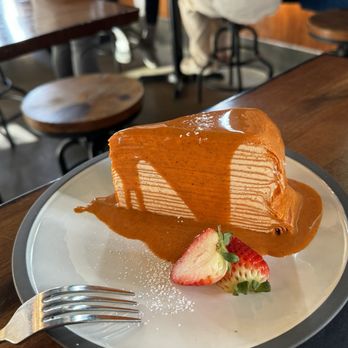 U :Dessert Story - Thai Tea Crepe Cake - Desserts Near Me - Berkeley, California U :Dessert Story - Thai Tea Crepe Cake - Desserts Near Me - Berkeley, California