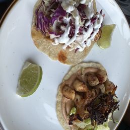 Scallop taco and seared fish taco Scallop taco and seared fish taco