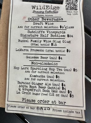 Menu photo 3 WildEdge Brewing Collective and Coffee Cortez, CO