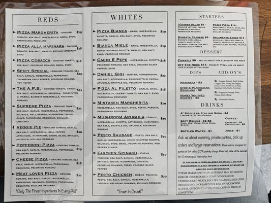 Menu photo 8 Solamente Pizza Las Vegas, NV