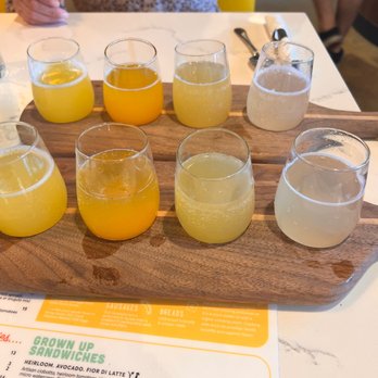 OEB Breakfast - Downtown - Mimosa flight! Orange, mango, pineapple and grapefruit - Breakfast & Brunch Near Me - Calgary, Alberta