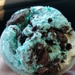 YUMMMM  Mint Oreo and regular Oreo ice cream. So creamy and delicious!