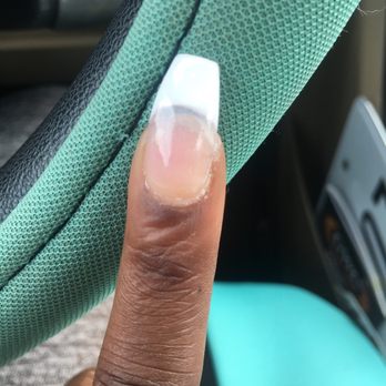 Elegant Nail Spa - You can clearly see where my real nail ends. - Nail Salons Near Me - Waco, Texas