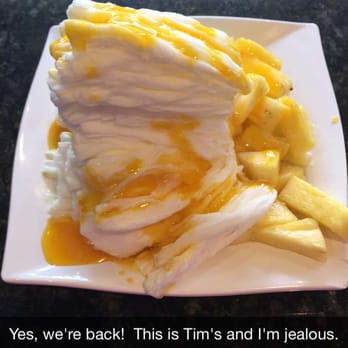 Nu Ice & Drinks - Coconut with pineapple and mango and mango sauce - Desserts Near Me - Houston, Texas