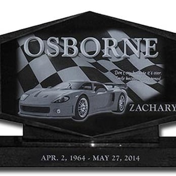 ArcLight Laser - Laser engraved memorial monument on black granite. - Engraving Near Me ArcLight Laser - Laser engraved memorial monument on black granite. - Engraving Near Me