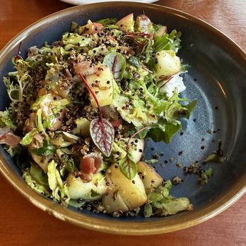 Great Blue Heron Grill - Brussels sprout salad with crisp apples, goat cheese, micro greens and more! - American Near Me - Blaine, Washington Great Blue Heron Grill - Brussels sprout salad with crisp apples, goat cheese, micro greens and more! - American Near Me - Blaine, Washington