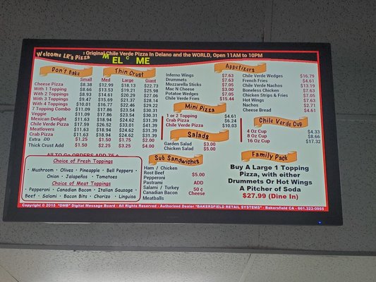 Menu photo 2 Lr's Pizza Delano, CA Menu photo 2 Lr's Pizza Delano, CA