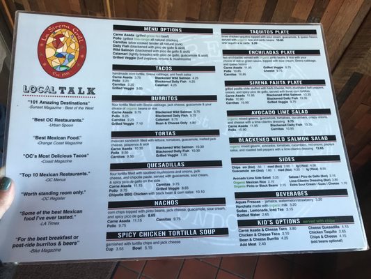 Menu photo 6 La Sirena Grill Laguna Beach, CA