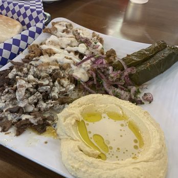 Levant Cafe & Grill - Combo shwarma, grape leaves and humus - Mediterranean Near Me - Cedar Park, Texas
