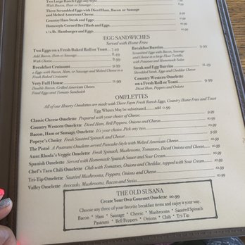 Old Susana Cafe - Menu - American Near Me - Simi Valley, California Old Susana Cafe - Menu - American Near Me - Simi Valley, California